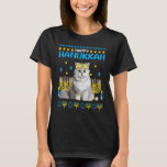 Meowzel Tov Chanukah Jewish Cat Hanukkah Ugly Swea T-Shirt<br><div class="desc">Meowzel Tov Chanukah Jewish Cat Hanukkah Ugly Sweater.</div>