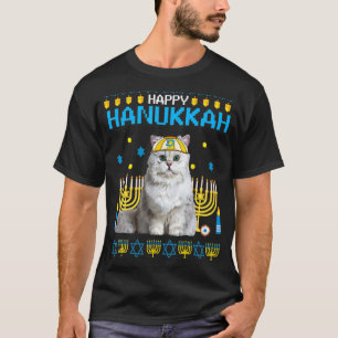 Meowzel Tov Chanukah Jewish Cat Hanukkah Ugly Swea T-Shirt