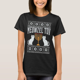 Meowzel Tov Chanukah Jewish Cat Owner Ugly Sweater