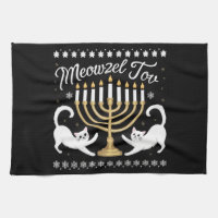 Meowzel Tov Funny Chanukah Hanukkah Ugly Sweater