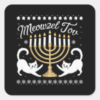 Meowzel Tov Funny Chanukah Hanukkah Ugly Sweater