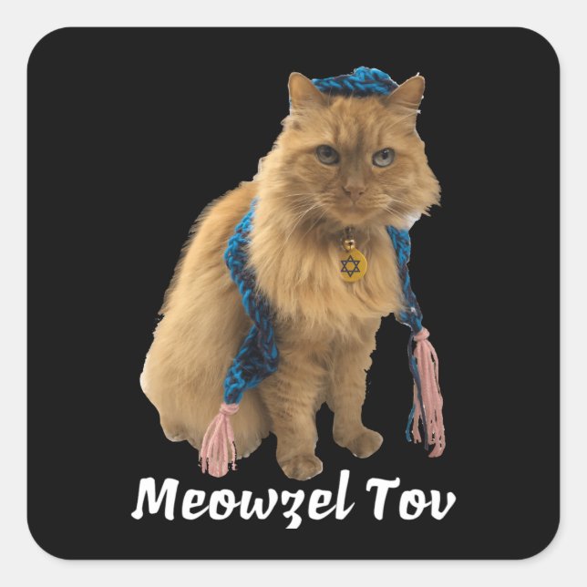 Meowzel Tov Mazel Tov Jewish Cat stickers (Devant)