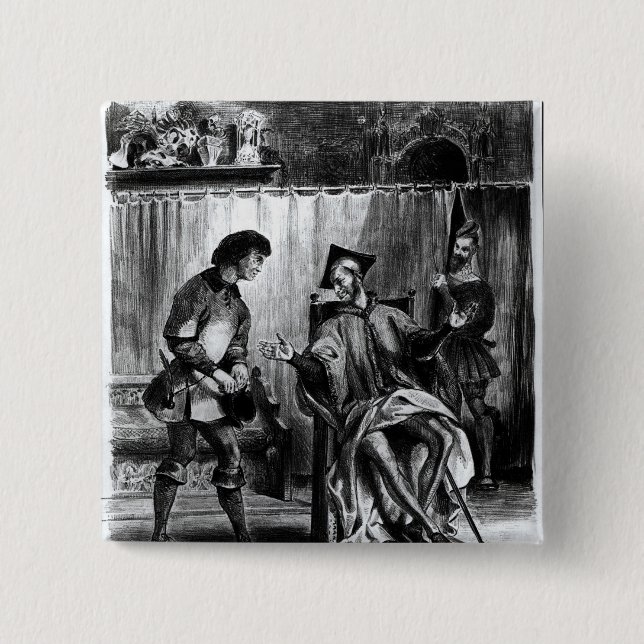 Mephistopheles and the Pupil 2 Inch Square Button (Front)