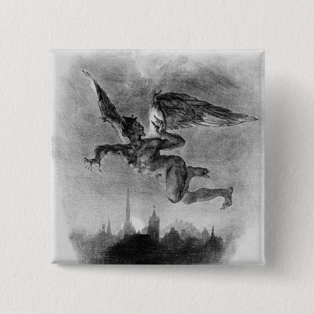Mephistopheles' Prologue in the Sky 2 Inch Square Button (Front)