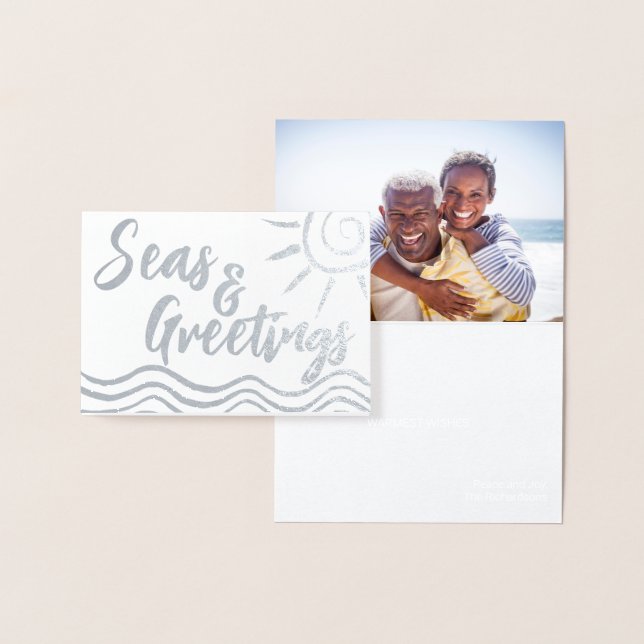 MER ET SALUT PLAGE CARTE PHOTO SILVER FOIL (Affichage)