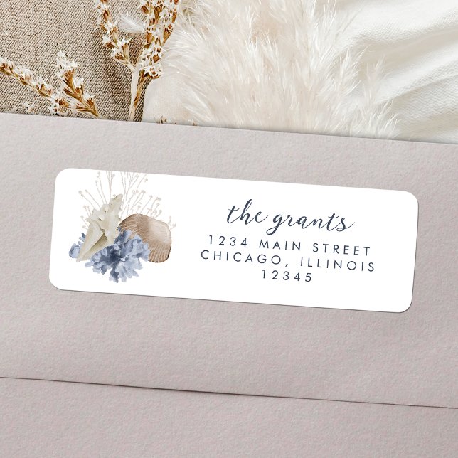 Mer et salutations Retour côtier Étiquettes d'adre (Seas and Greetings Coastal Return Address Labels)