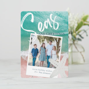 Mer et salutations Tropical Ocean Holiday Carte ph