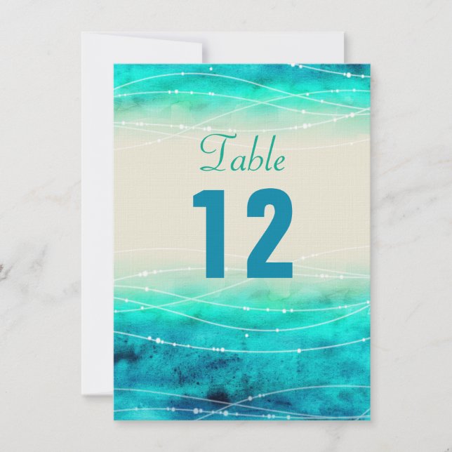 Mer étincelante peinte moderne numéros de table ma (Devant)