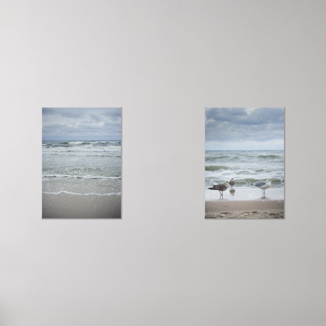 Mer majestueuse avec des vagues sous un ciel orage (Recto)