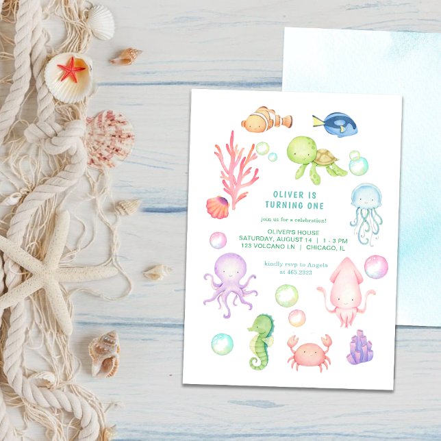 Mer ​ ​ monde Anniversaire Fête Invitation (Créateur téléchargé)