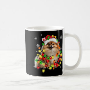 Meranian Wrapped In Christmas Lights  Coffee Mug