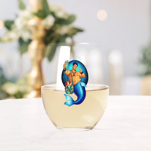 Merbear Lagoon - Kai Mizuno Stemless Wine Glass (Insitu (Wedding))