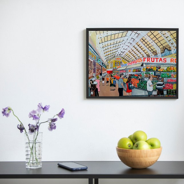 Mercado Central de Valencia Painting by Alfred Fox Canvas Print (Not Actual Size)