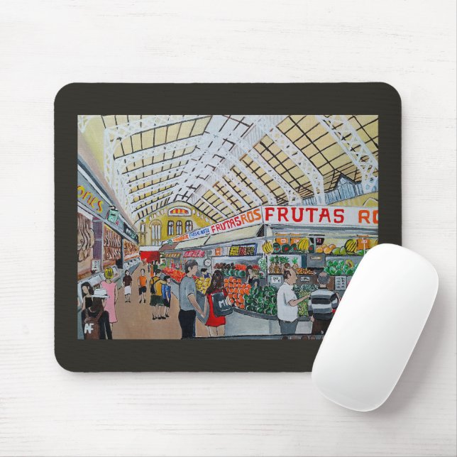 Mercado Central de Valencia Painting by Alfred Fox Mouse Pad (With Mouse)
