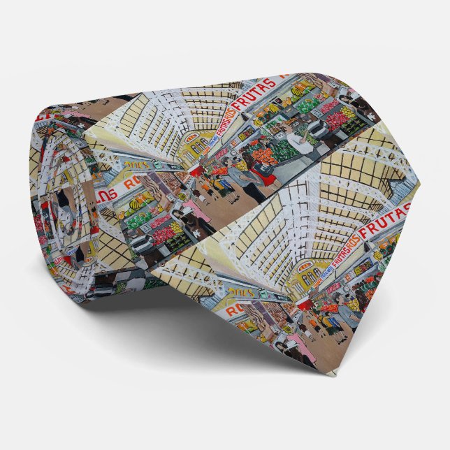 Mercado Central de Valencia Painting by Alfred Fox Tie (Rolled)