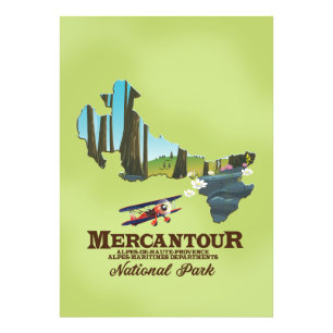 mercantour national park France travel poster map.