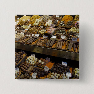 Mercat de Sant Josep, assorted chocolate candy 2 Inch Square Button