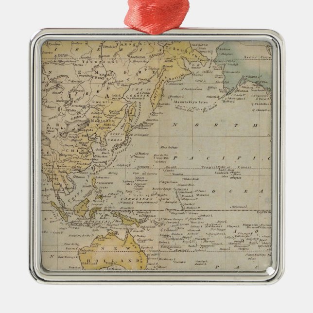 Mercator's Chart Metal Ornament (Front)