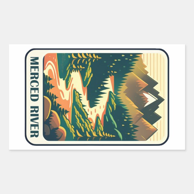 Merced River California Colours Sticker (Front)
