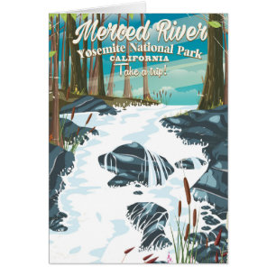 Merced River California travel poster