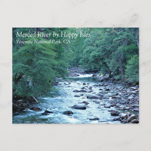 Merced River par Happy Isles, Yosemite, CA Carte p (Devant)