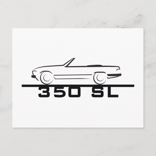 Mercedes 350 SL Type 107 Postcard (Front)