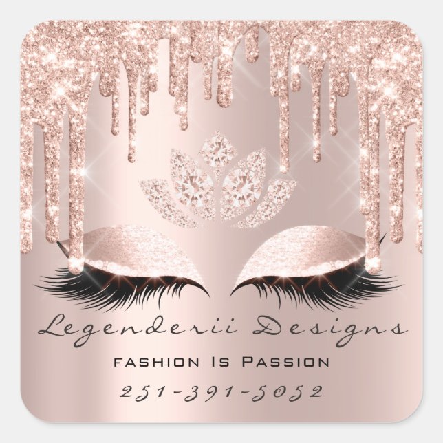Mercedes Beauty Lashes Lotus Thank You Business Square Sticker (Front)