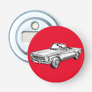 Mercedes Benz 280 SL Convertible Car Illustration Bottle Opener