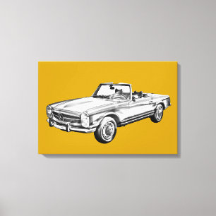Mercedes Benz 280 SL Convertible Illustration Canvas Print