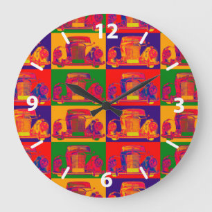 Mercedes Benz 300 Luxury Car Pop Art Large Clock