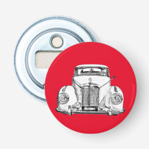 Mercedes Benz 300 Luxury Classic Car Illustration Bottle Opener