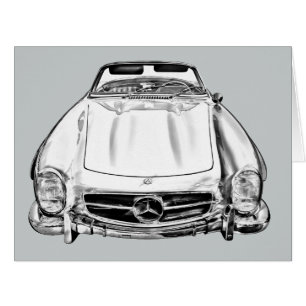 Mercedes Benz 300 SL Convertible Car Illustration