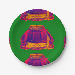 Mercedes Benz 300 SL Convertible Pop Art Paper Plate