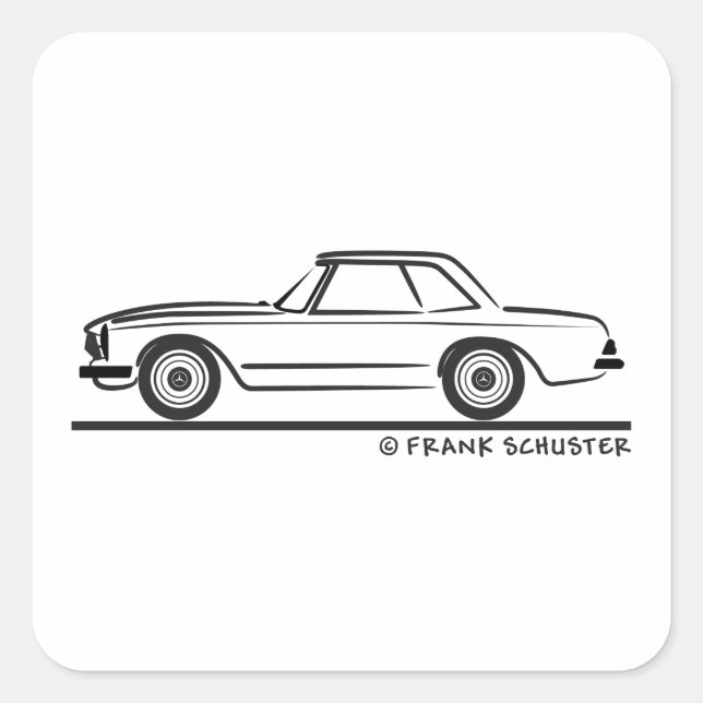 Mercedes SL Pagoda Hardtop Square Sticker (Front)