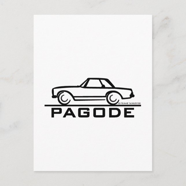 Mercedes SL Pagode with Script Postcard (Front)