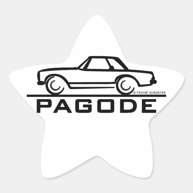 Mercedes SL Pagode with Script Star Sticker (Front)