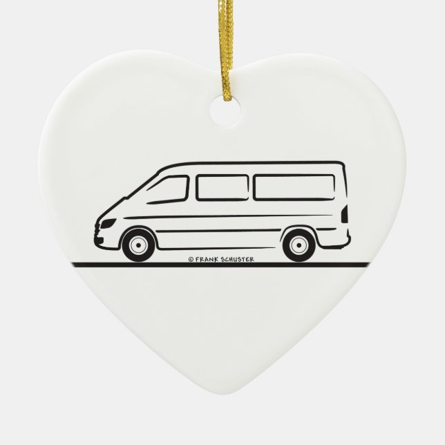Mercedes Sprinter Ceramic Ornament (Front)