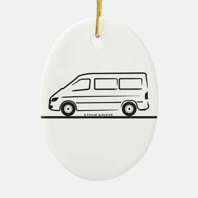 Mercedes Sprinter Short Wheelbase Ceramic Ornament (Front)