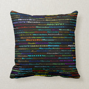 Mercedes Text Design I Throw Pillow