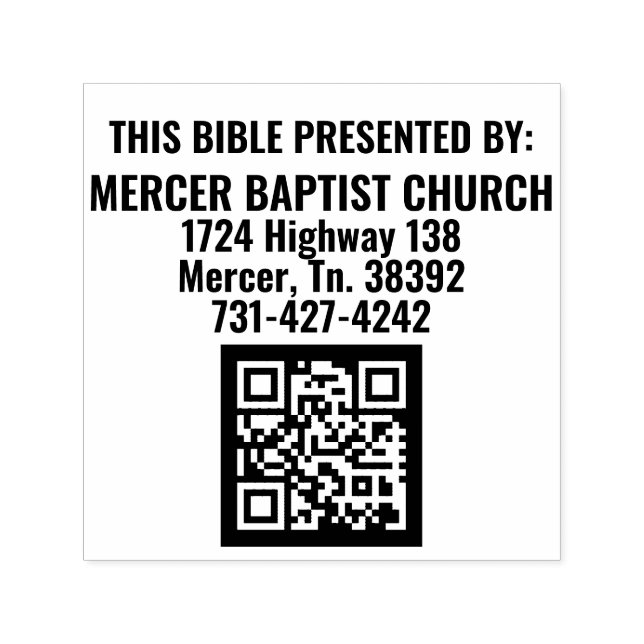 Mercer Baptist Church Automatic Stamp (Design)
