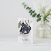 Merchandise Photographer - Chic Elegant Photo Business Card (Standing Front)