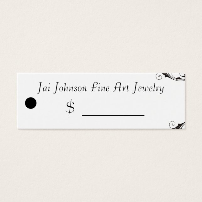 Merchandise Price Tags (Black & White Swirl) (Front)