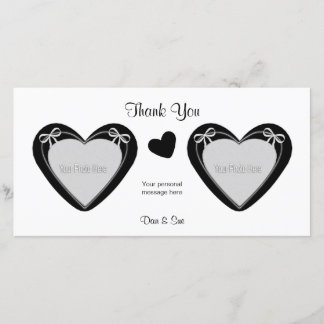 Merci - 2 photos - coeurs noirs sur le blanc