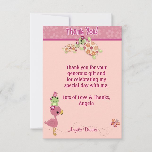 Merci 3,5" de baby shower de TORTUE x5" (style (Devant)
