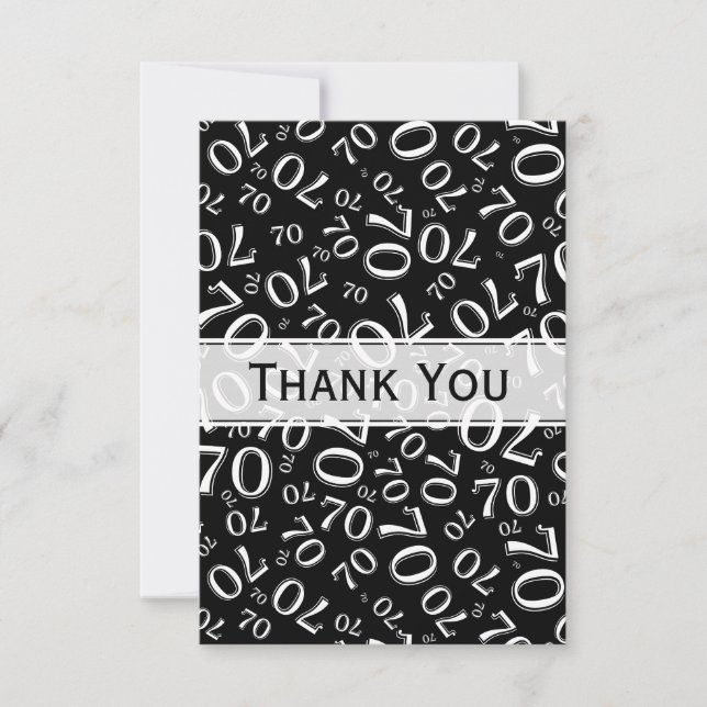 Merci 70e anniversaire Numéro Motif noir/blanc (Devant)