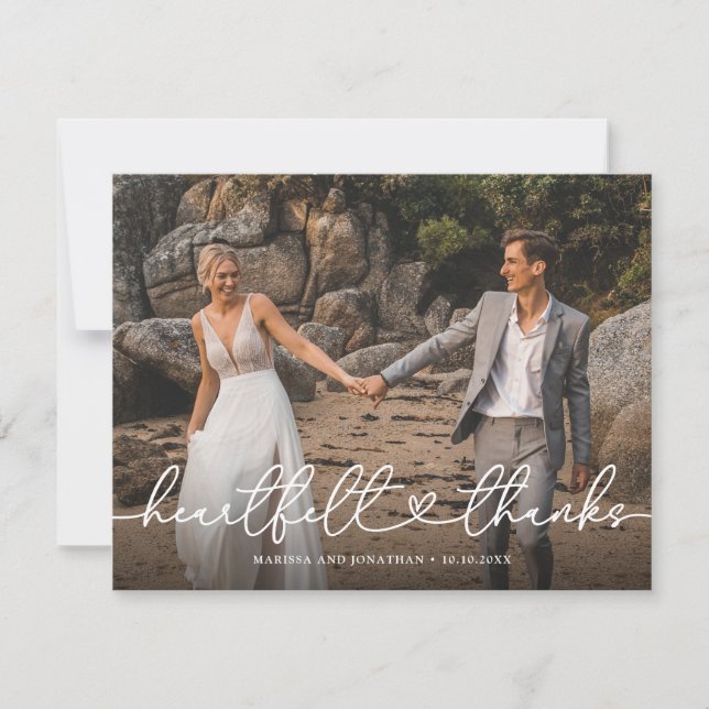 Merci à coeur photo Mariage (Devant)