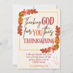 Merci à Dieu pour vous Carte de voeux de Thanksgiv