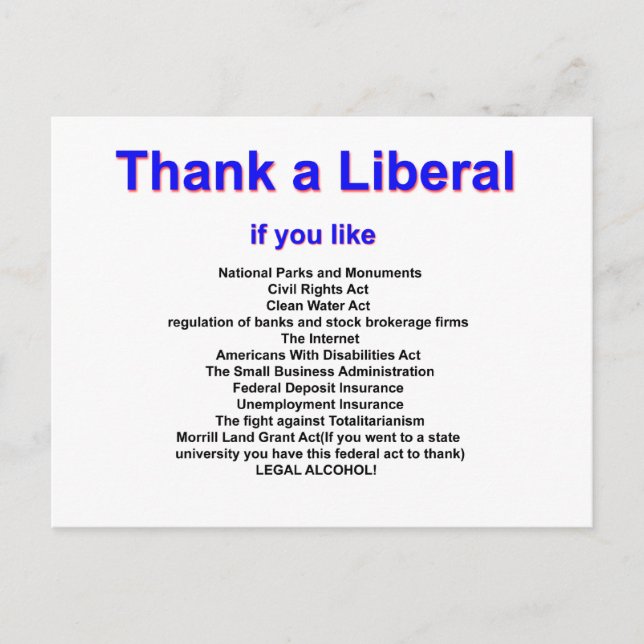 Merci à la carte postale libérale (Devant)