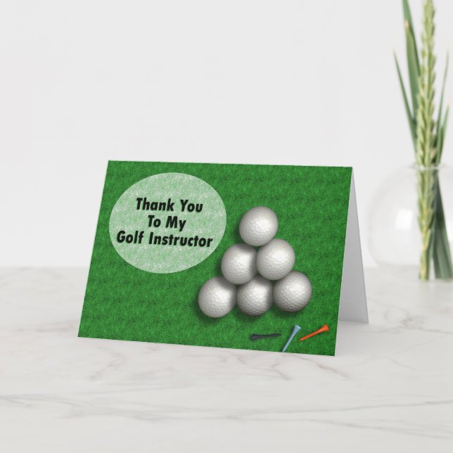 Merci À Ma Carte D'Instructeur De Golf (Devant)
