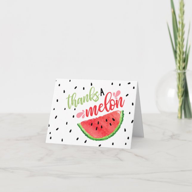Merci A Melon Carte de remerciements - Rouge (Devant)